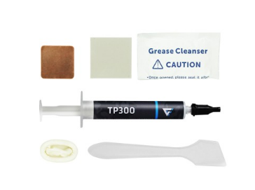 Pasta Térmica GAME FACTOR TP300, 2gr, 13.4W/M-k, Kit aplicador, Pad Térmico, Placa cobre, Gris