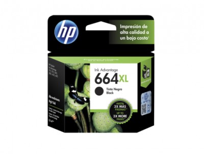 Cartucho HP 664XL, Negro, F6V31AL