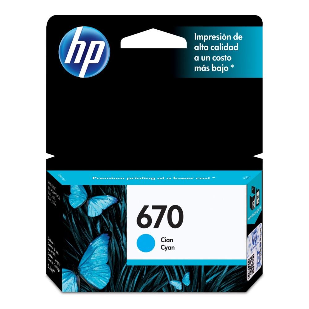 Cartucho HP 670, CZ114AL, Cian