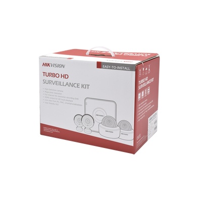 KIT TurboHD 1080p / Hik-Connect / DVR 8 Canales / 4 Cámaras Bala / Cables / Fuente de Poder Profesional HIK1080KIT8