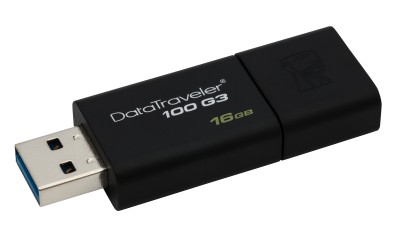 Memoria USB Kingston Technology Hi-Speed 100 G3 USB 3.0, 16 GB, USB 3.0, 40 MB/s, 10 MB/s, Negro