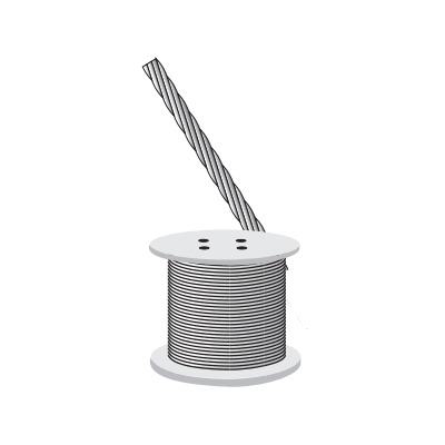 Cable retenida, resistencia 603 kg, diámetro 1/8&quot; (Metro)  Modelo: S-RET-318