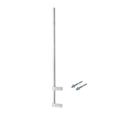 Mástil Liviano de Pared de 1.5 m (Diam. 1-1/4&quot;) con Cejas de Fijación Soldadas, ¡No se gira! Incluye Taquetes para instalación.
