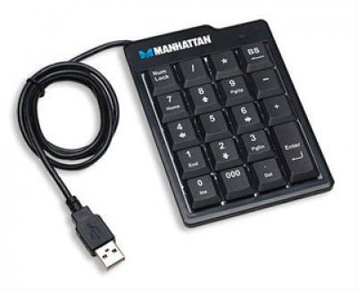 Teclado MANHATTAN, USB, Numérico, Negro