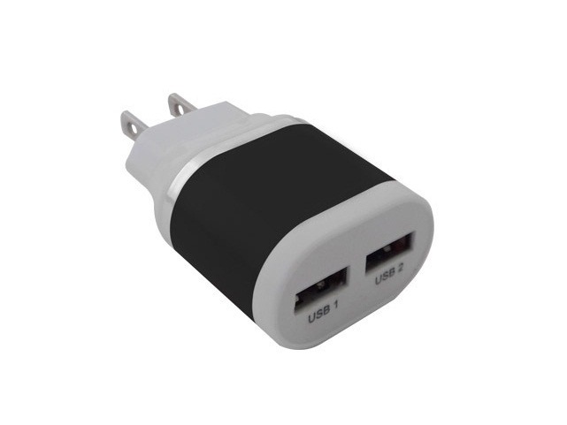 Cargador 2 Puertos USB 161264N, Negro, BROBOTIX