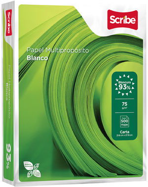 PAQUETE HOJAS SCRIBE CARTA C/500 75GMS