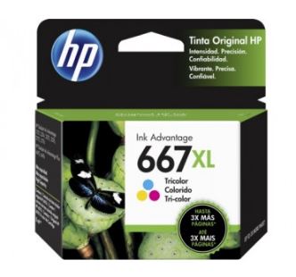 CARTUCHO HP 667XL Cian, Magenta, Amarillo 3YM80AL