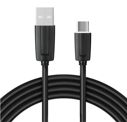 Cable USB a Micro USB, 2 mts carga / datos Plano color negro. Premium OvalTech