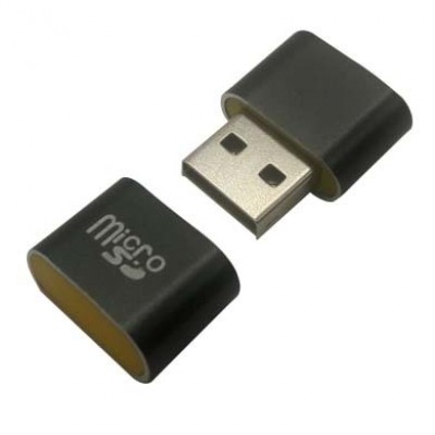 Lector USB Mini BROBOTIX , USB V2.0, Micro SD, Negro